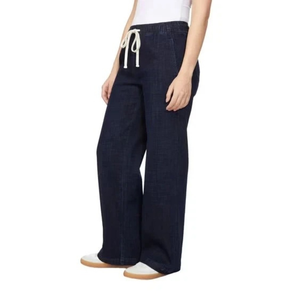 Buffalo Women's Wide Leg Pull-On Jean 30" Inseam, Dark Blue, Size: Medium, New - Picture 2 of 4